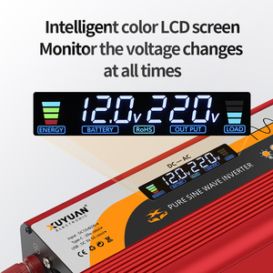 Convertisseur solaire à onde sinusoïdale pure 1200W 2000W <span class=keywords><strong>12V</strong></span>/24VDC vers AC220V, écran LCD de haute qualité, norme européenne - Product Image 4