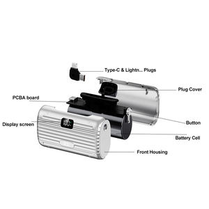 Nieuwe <span class=keywords><strong>2026</strong></span> Mini Powerbank Batterijpakket Snelladen PD 22.5W 20W Draadloos Opladen Kleine <span class=keywords><strong>Capsule</strong></span> 10000mah met Dubbele Stekker - Product Image 6