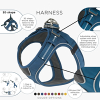 Harnais ergonomique 3D pour chien, sangle réglable, garniture réfléchissante, design pour toutes les races, ensemble de harnais pour chien en néoprène personnalisé