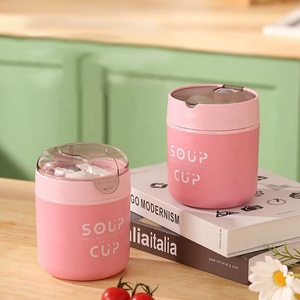 Boîte à lunch ronde en acier inoxydable de 530ml scellée tasse à soupe étanche bouillie <span class=keywords><strong>bol</strong></span> à flocons d'avoine - Product Image 2