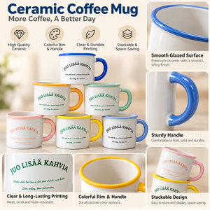 Tazza in Ceramica Personalizzata <span class=keywords><strong>con</strong></span> Design Retrò e Semplice per Colazione, Tazza da Caffè in Porcellana <span class=keywords><strong>con</strong></span> Logo Personalizzato - Product Image 3