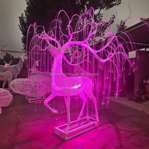 إضاءة عيد الميلاد الألياف البصرية سيكا الغزلان الإضاءة 3D ضوء عزر المصنعين المبيعات المباشرة حديقة في الهواء الطلق/ساحة التجارية - Product Image 6