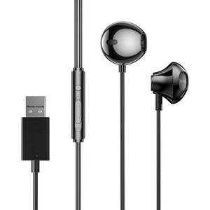 หูฟังคอมพิวเตอร์แบบมีสาย USB ไมโครโฟนในตัว หูฟังเกมมิ่งแบบใส่ในหู สำหรับ <span class=keywords><strong>PC</strong></span>/แล็ปท็อป PUBG ไลฟ์สตรีมมิ่ง วัสดุเทอร์โมพลาสติกอีลาสโตเมอร์ ออกแบบโลโก้ได้ - Product Image 1