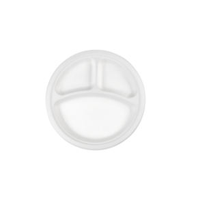 จานกระดาษ3ช่องทรงกลม9นิ้วแบบย่อยสลายได้ถาดอาหารกลางวันแบบย่อยสลายได้ - Product Image 2