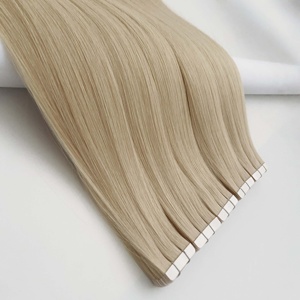 Extensiones de Cabello Ruso Adhesivas 1b al por Mayor, Cabello Humano Virgen Natural Fino Invisible para Salón - Product Image 1