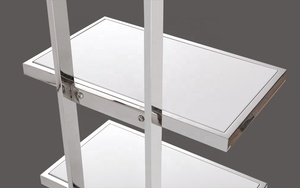 खुदरा स्टोर डबल रेल चमकदार चांदी कपड़े परिधान रैक 4 परत कपड़े प्रदर्शन खड़े हो जाओ - Product Image 3