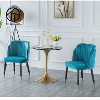 Fauteuil moderne en velours vert de style nordique avec pieds en métal, canapé d'appoint rembourré pour salle à manger, mobilier de bureau à domicile, type panneau MDF