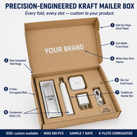 Kraft-Versandkarton mit individuellem Aufdruck für elektrische Zahnbürsten, Mundpflege, E-Flute, Flachverpackung, Stanz-Einlage, OEM, ODM, Großhandel, direkt ab Werk