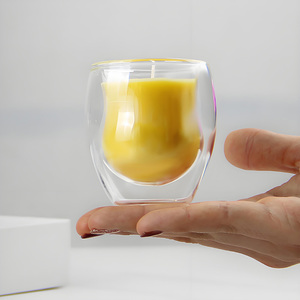 Trois modèles de pots de bougie en verre résistant à la chaleur bougeoirs en verre anti-brûlure à double paroi pour les décorations de festival de mariage - Product Image 2