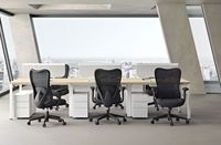 Chaise de bureau pivotante en maille, dossier moyen réglable, base en aluminium noir, mécanisme d'inclinaison, pour réunion et visiteur