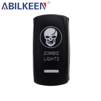 Interrupteur à bascule pour voiture, durable, 12V 24V, 5 broches, avec symboles gravés au laser, étanche IP65, en métal, pour le contrôle électrique automobile