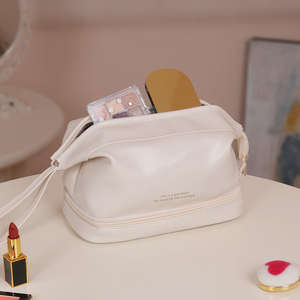 Bolsas de Cosméticos Portátiles Personalizadas, Estuche de Maquillaje de Doble Capa para <span class=keywords><strong>Mujer</strong></span>, Bolsa de Viaje para Maquillaje y Artículos de Aseo - Product Image 1
