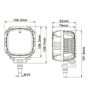 Эмарк 4-дюймовый синий светодиодный рабочий свет для распыления стрелы 40 Вт квадратный сельскохозяйственный распылитель света - Product Image 5