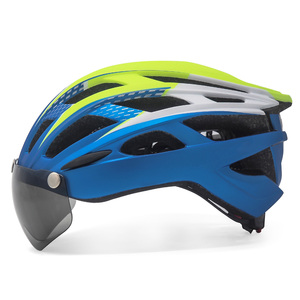 Casco de bicicleta ultraligero CE CPSC con gafas magnéticas, casco De Ciclismo trasero con luz LED, casco De seguridad transpirable para bicicleta - Product Image 1