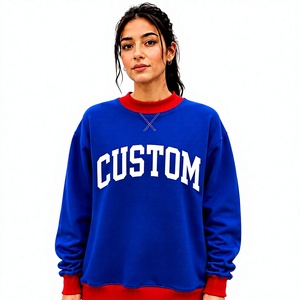 เสื้อสเวตเชิ้ตคอเต่าทรงโอเวอร์ไซส์สำหรับผู้หญิง ผ้าฝ้าย/โพลีเอสเตอร์ น้ำหนักเบา พิมพ์ลายตัวอักษรตามสั่ง ผลิตแบบ ODM จำนวนมาก - Product Image 1