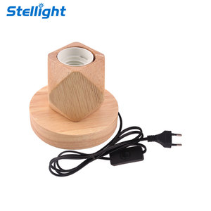 Stellight hình dạng khác nhau hình trụ bằng gỗ Led Bàn đèn E27 gỗ + PC bảng đèn cơ sở chủ vít 220V 1-năm bảo hành sống - Product Image 1