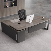 Ensemble bureau et chaise de direction, style minimaliste moderne, en bois, en forme de L, pour usage commercial