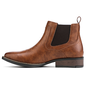 Botas Vaqueras Occidentales de Punta Ancha Estilo Vintage Bordadas Tallas Grandes, Botas Chelsea Bicolor Casuales Cómodas y a la Moda - Product Image 3