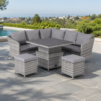 Meubles de jardin confortables en aluminium et rotin PE de style nordique moderne, canapé et table en osier pour patio extérieur, style européen