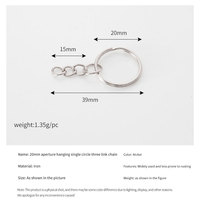 PD621 Bulk Metal Aperture Ring Schlüssel bund mit Kette Hochwertiger Schlüssel ring Blank für DIY Großhandel