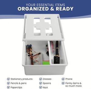 ZC-241129-34 Caja de Almacenamiento Cuadrada Moderna Ecológica Brillante de 1 Compartimento Extraíble para Artículos Diversos, Bolsa Ziplock, Hisopos de Algodón, Anillos para el Cabello, Plástico - Product Image 5