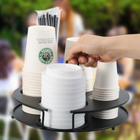 Support à gobelets jetables en fer Oniya, organisateur multifonctionnel pour station à café avec porte-pailles, organisateur de comptoir de bar personnalisé