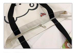 2024 nouvelle mode haute capacité lettre broderie femmes sac à main Eco casual épaule toile grand coton - Product Image 3