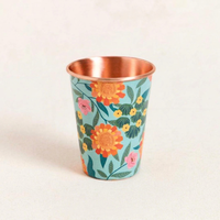 Verre à eau en cuivre Bloom Garden, imprimé effet éclaboussures de couleur, tasse artistique pour boissons, vaisselle de cuisine et de table, cadeau
