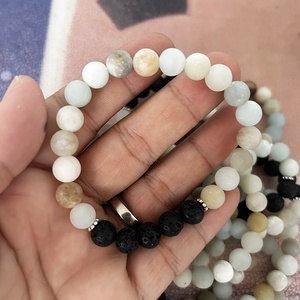 SN1441 diffusore <span class=keywords><strong>di</strong></span> olio essenziale Yoga Mala meditazione gioielli 8mm Lava Beads braccialetto <span class=keywords><strong>amazzonite</strong></span> opaco