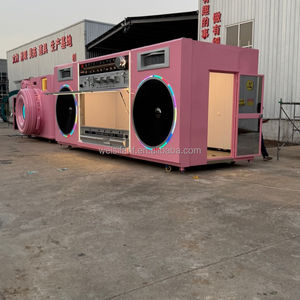 Camion de restauration mobile vintage géant, café et barbecue, espace d'accueil, design rétro créatif de magnétophone pour rue/centre commercial - Product Image 4