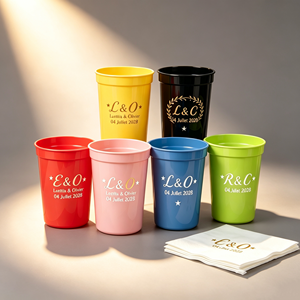 Gobelets de stade promotionnels en plastique PP sans BPA avec logo personnalisé, 8oz, 10oz, 16oz, 20oz, 32oz, incassables, portables, imprimés en sérigraphie pour fêtes - Product Image 1