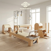 Reformer de Pilates de luxe en bois de chêne massif avec tour, lit de Pilates de qualité professionnelle pour studio, ensemble d'équipement de Pilates avec logo personnalisé