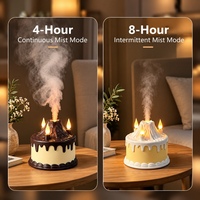 Humidificateur Gâteau des Vœux pour Cadeau de Fêtes 280ml USB, Humidificateur d'Air Portable avec Lumière Ambiante 7 Couleurs, Certifié CE Rohs Fcc