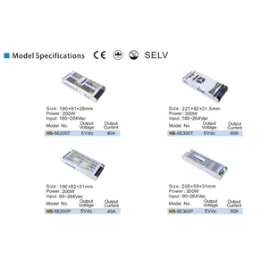Slim LED Driver <strong>SMPS</strong> 12V24V 200W 300W CE PFC High Power Factor AC to DC Indoor Full Specifications Switching LED Power Supply - Product Image 4
