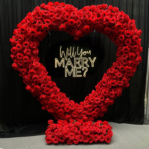 Supporto Floreale a Forma di Cuore per Sfondo Scenografico Matrimoniale, Allestimento Palco, Proposte, Eventi e Celebrazioni, <span class=keywords><strong>con</strong></span> Fiori Artificiali - Product Image 4