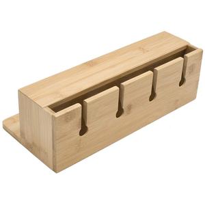 Ferme rustique Vintage Industaial mural porte-bouteille de vin en bois de bambou 4 porte-verre à longue tige - Product Image 3