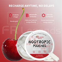 Pochettes à croquer énergétiques sans sucre, suppléments de L-Théanine, caféine naturelle et nootropiques, saveur personnalisée OEM