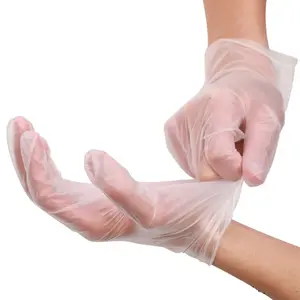 乙烯基手套透明耐化学腐蚀防水PVC手套美发沙龙美容一次性透明乙烯基手套