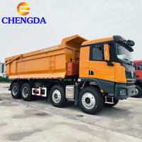 Camion benne d'occasion à prix abordable, remis à neuf et efficace, Shacman X5000 8x4, camion benne poids lourd pour l'exploitation minière