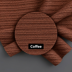Tissu en polyester côtelé double mat, texturé et extensible pour la confection de vêtements et de mode - Product Image 3