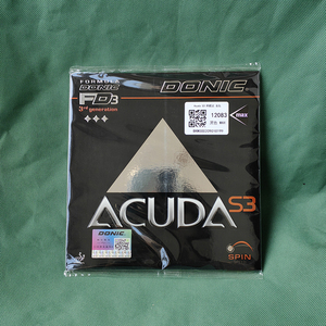 ยางปิงปอง DONIC Acuda S3 แบบฟองน้ำนุ่ม ปุ่มโค้ง สำหรับการโจมตีเร็ว ความหนาสูงสุด หมุนได้ดีเยี่ยม ระดับ 10+ สำหรับมืออาชีพ - Product Image 1