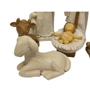 Masaüstü süsler el yapımı ev dekor reçine doğuş seti İsa aile Statute bebekler heykeli satılık Modern sanat el sanatları heykel