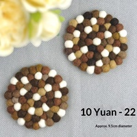 Sous-verre créatif artisanal coloré en forme de boule, design Chinoiserie, isolation pour tasse, autres matériaux, accessoires de décoration de table