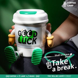 Lámpara de Noche KEIDOL con Forma de Taza de Café, Linda, de ABS, Creativa, Recargable, con Altavoz, Luz Ambiental, Lámpara de Mesa - Product Image 3