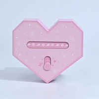 Caja de Regalo Magnética Portátil Vacía, Rígida, con Forma de Corazón Oriental, de Materiales Reciclados, con Laminación Brillante Navideña de Chocolate