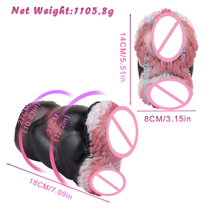 GEEBA Masturbatore Maschile a Forma di <span class=keywords><strong>Animale</strong></span> Fantastico, Vagina Realistica a Doppio Canale, Pocket Pussy Stroker, Sex Toy per Adulti in Silicone, Onahole - Product Image 3
