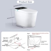 WC intelligent moderne avec bidet intégré, auto-nettoyant, sans réservoir, chauffage instantané du siège, monobloc, pour salle de bain d'hôtel de luxe