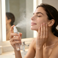 Bouteille PET vide à épaule plate en gros, 20ml, 60ml, 100ml, 120ml, pour lotion de soin, flacon pulvérisateur à fine brume, logo personnalisé, couleur personnalisée