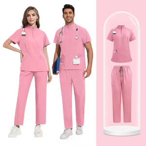 Venta al por mayor con logotipo personalizado antiarrugas suave mujeres Scrubs Hospital peluquería uniforme médico Scrubs enfermera <span class=keywords><strong>Scrub</strong></span> <span class=keywords><strong>Jogger</strong></span> uniformes conjuntos - Product Image 5
