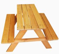 Table de pique-nique et bancs en bois massif pour l'extérieur, ensemble de salle à manger pour jardin et patio, vente chaude